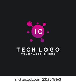 IO initials bubble logo template vector illustration stock image