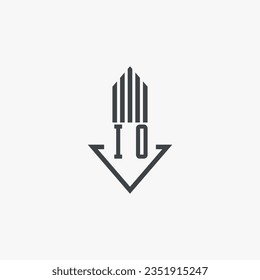 IO initials Real Estate Logo stock illustration. Logo vector