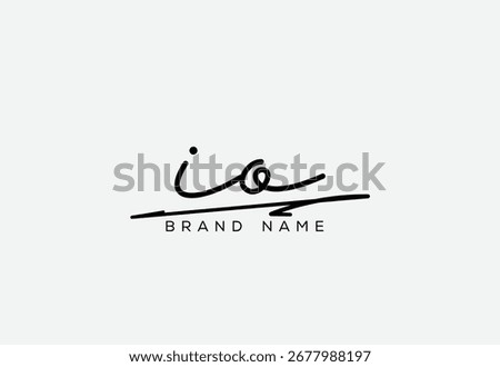 IO letter elegant cursive beauty handwriting logo.