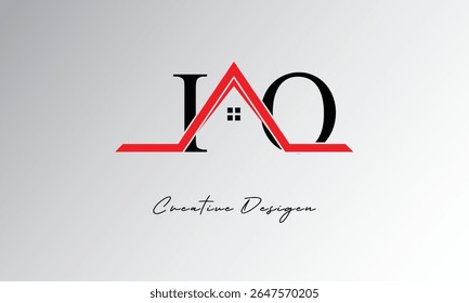 IO Letter House Logo – Creative Real Estate Monogram with Roof Icon and Home Shape for Property, Architecture and Modern Branding
