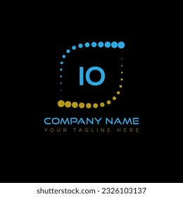 Diseño del logotipo de la letra IO en fondo negro. Concepto de logotipo de la carta de inicio de sesión creativo. Diseño único de E/S.
