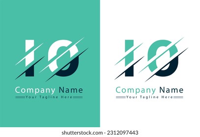 Plantilla de diseño del logotipo de la carta IO. Ilustración del logotipo del vector