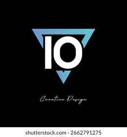 IO-Letter-Logo im Dreieck - Modernes Farbverlauf-Monogramm für Branding und Identitätsdesign