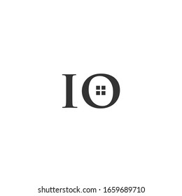 IO letter logo with a window symbol. logos for real estate companies