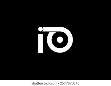 IO Logo Design Template Vector Graphic Branding Element.
