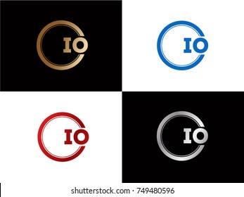 IO Logo. Letter Design Vector with Red and Black Gold Silver Colors