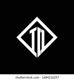 Monograma de logotipo de E/S con plantilla de diseño de estilo giratorio cuadrado