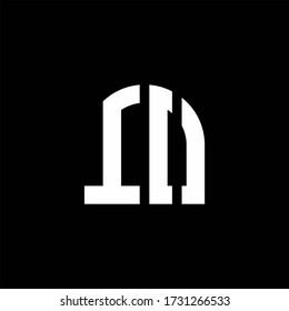 IO monogram logo with curve shape design template isolated on black background