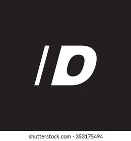 IO negative space letter logo black background