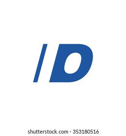 IO negative space letter logo blue