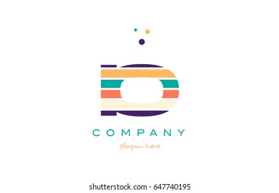 io i o alphabet letter logo colors colorful line stripe font creative text dots company vector icon design template