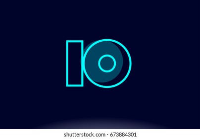 io i o blue line circle letter logo alphabet creative company vector icon design template