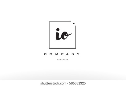io i o hand writing written black white alphabet company letter logo square background small lowercase design creative vector icon template 