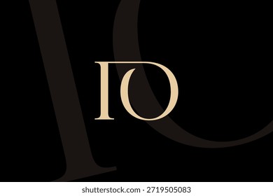 Design de ícone de logotipo de letra de E/S ou OI. Monograma de iniciais de luxo estilo clássico.