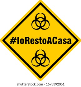 Io Resto A Casa (Italian for "I Stay Home") Hashtag Icon. Vector Image.