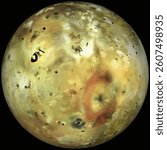 Io. The second largest moon of Jupiter and the ninth largest satellite in the Solar System.