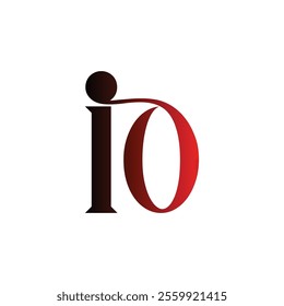 IO Simple alphabet modern minimalist negative space font vector business logo design