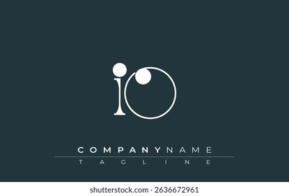 IO Typography Logo Design. Stylish monogram design depiction featuring the letters I and O combined in an artistic signature style, delivering a unique and creative visual representation.