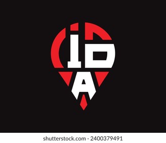IOA letter location shape logo design