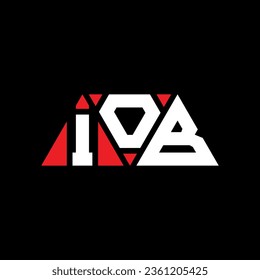 IOB triangle letter logo design with triangle shape. IOB triangle logo design monogram. IOB triangle vector logo template with red color. IOB triangular logo Simple, Elegant, and Luxurious design.