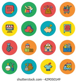 iocn set shopping vector