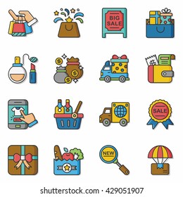 iocn set shopping vector