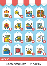 iocn set shopping vector