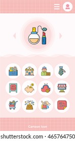 iocn set shopping vector