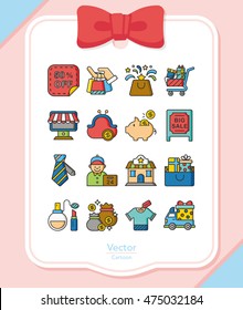 iocn set shopping vector