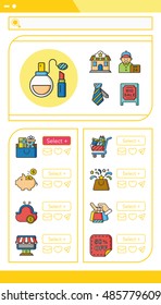 iocn set shopping vector
