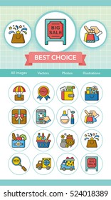 iocn set shopping vector