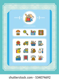 iocn set shopping vector