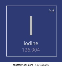 Iodine I chemical element icon- vector illustration