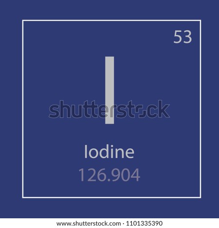 Iodine I chemical element icon- vector illustration