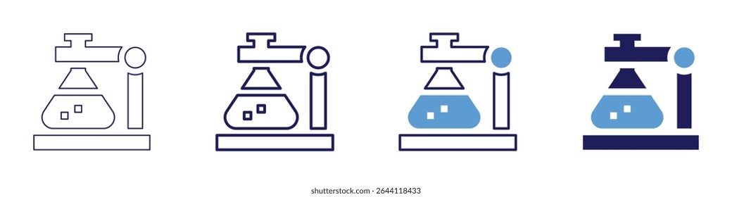 Iodine flask icon in 4 different styles. Thin Line, Line, Bold Line, Duotone. Duotone style. Editable stroke.