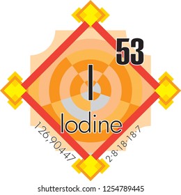 Iodine form Periodic Table of Elements V3 - vector illustrator