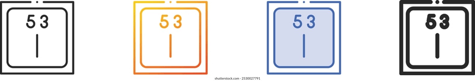 iodine icon.Thin Linear, Gradient, Blue Stroke and bold Style Design Isolated On White Background