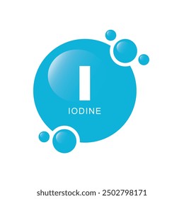 Iodine Mineral, blue shining pill, capsule - icon., vector. 