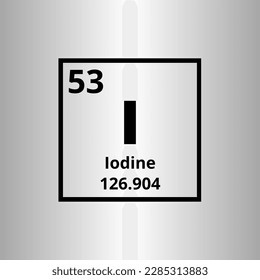 Iodine I periodic table of elements vector