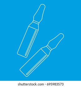 Iodine sticks icon blue outline style isolated vector illustration. Thin line sign