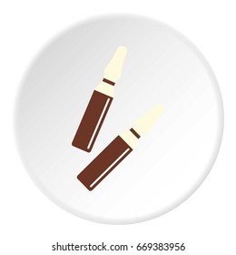 Iodine sticks icon in flat circle isolated on white vector illustration for web