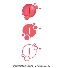 Iodine Symbol Icon Set Vector Design.