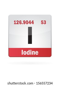 Iodine Symbol Illustration Icon On White Background