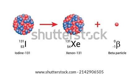 Iodine-131 nucleus undergoes beta decay to form xenon-131