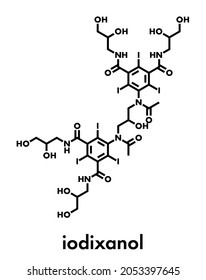 Iodixanol Contrast Agent Molecule. Skeletal Formula.