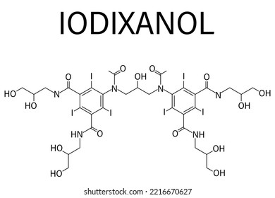 Iodixanol Contrast Agent Molecule. Skeletal Formula.