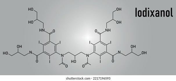 Iodixanol Contrast Agent Molecule. Skeletal Formula.