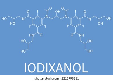 Iodixanol Contrast Agent Molecule. Skeletal Formula.