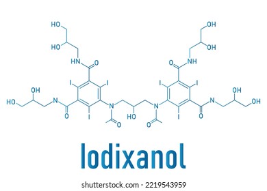 Iodixanol Contrast Agent Molecule. Skeletal Formula.