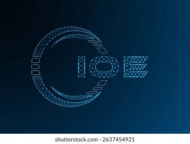 IOE low poly letter logo vector design. IOE lower poly logo design. Low poly logo.